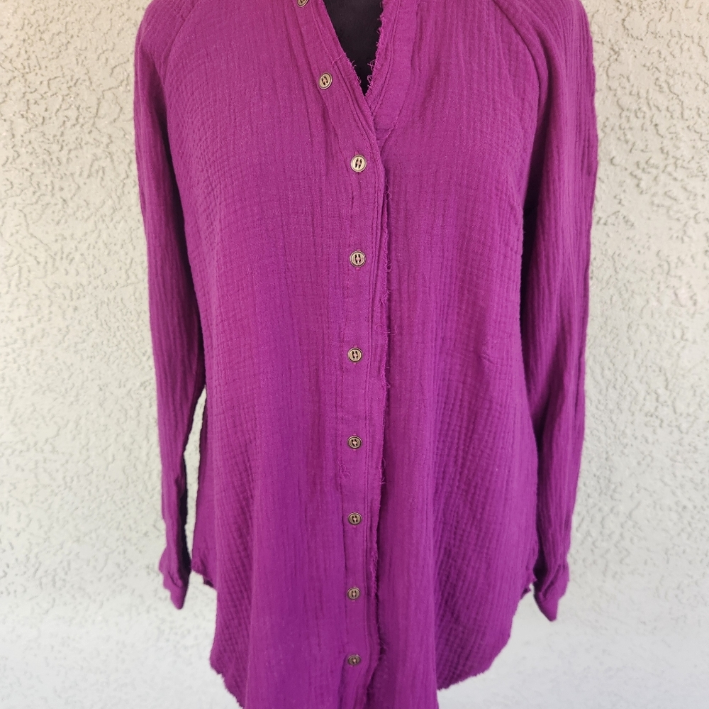 NWT V Neck Button Down Shirt